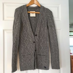 Long cable knit sweater